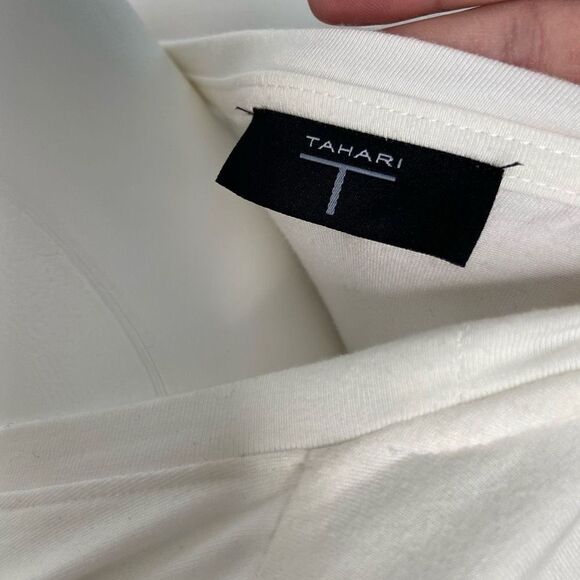 T Tahari Puff Ballon Sleeve Basic White Tee - Picture 6 of 9